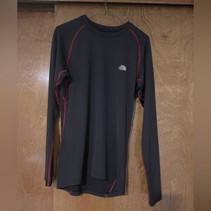 The North Face Black Long Sleeve Shirt with Red Accents